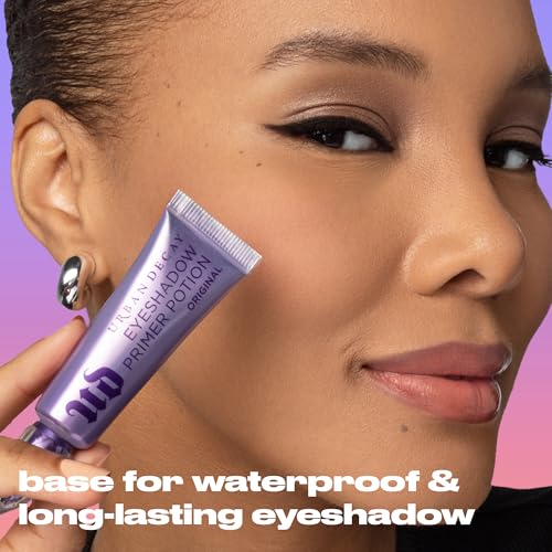 Urban Decay Eyeshadow Primer Potion - Nude Eyelid Base Primer, for Smooth & Crease-Resistant Eye Makeup, Waterproof & Long-Lasting, Translucent Shade, Universal for All Skin Tones, More Vibrant Color