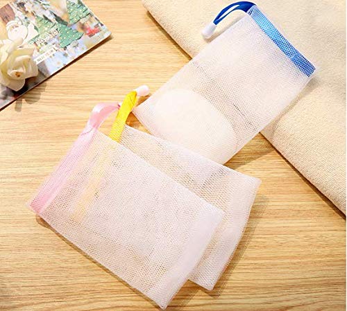 Exfoliating Soap Mesh Pouch Bags - 10 Pack Drawstring Holder