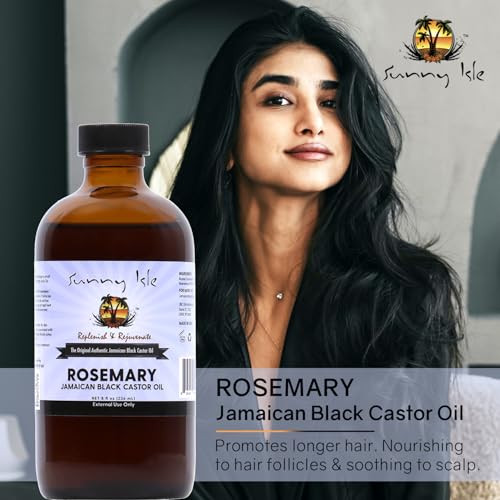 Sunny Isle Rosemary Jamaican Black Castor Oil 8oz - Hair Growth & Scalp Treatment