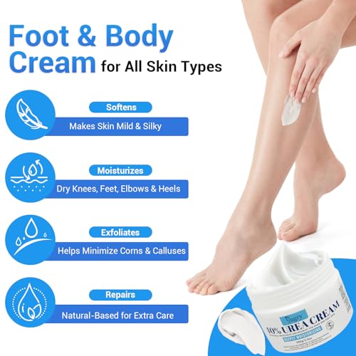 Urea Cream 40 Percent for Feet Maximum Strength, Foot Cream for Dry Cracked Heels Feet Knees Elbows Hands, Urea 40% Cream for Deep Moisturizes, Callus Remover, Heel Crack Repair