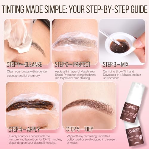 Lashview Eyebrow Tint Kit - 6-Week Long-Lasting Brow Color