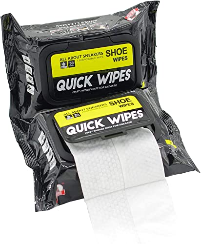 Mygezi 2 Pack Shoe Wipes Cleaner - 60 Disposable Quick Wipes for Dirt & Stains