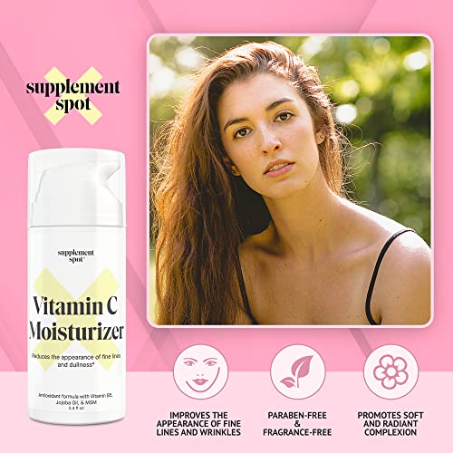 Antioxidant C Moisturizer - Revitalizing Vitamin Lotion w/Vitamin E Oil & Jojoba Oil ? Vitamin Face Moisturizer For Fine Lines & Wrinkles - Suitable For All Skin Types