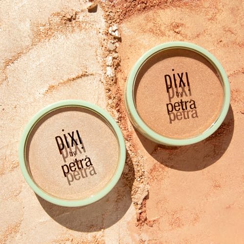 Pixi Glow-y Powder | Radiant Blush & Highlighter Duo | Silky, Light-Reflecting Radiance Powder | Adds Sheer Color & Glow | Peach-y Glow | 0.36 oz/10.21 g