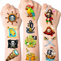 Pirate Temporary Tattoos for Kids, 100 Pack 2x2"