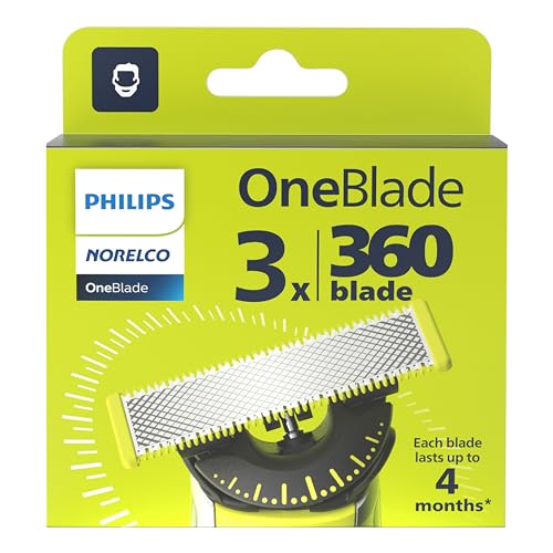 Philips Norelco Genuine OneBlade 360 Blade Replacement Blades New Version, 3 Count, QP430/80 (Replaces version QP230/80)