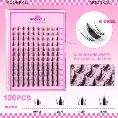Wispy Lash Clusters Manga Eyelash Clusters Natural Fairy Clear Band Lashes Clusters Spiky 10-16MM Cluster Eyelash Extensions kit Individual Lashes Handmade Versatile DIY Eyelashes Extension Kit