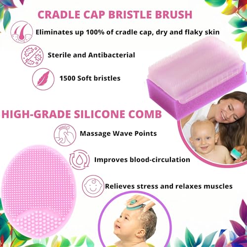 Cradle Cap Brush Set for Babies - 6 Piece Treatment Kit