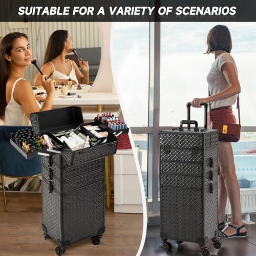 Professional Rolling Makeup Case with Wheels - Beauty Trolley