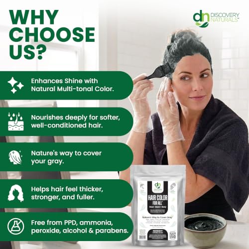 Midnight Black Henna Hair Color Kit - Natural Dye Powder