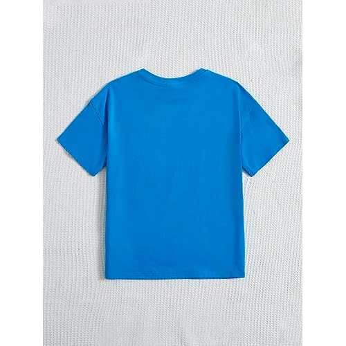 WDIRARA Girl's Car Letter Graphic Print Round Neck Short Sleeve Tee Summer Casual T Shirt
