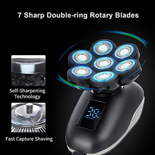 Head Shaver Replacement Heads,Head Shaver Replacement Blades, Head Shavers for Bald Men,Head shavers for Men, Stainless Steel Rotary Blades for Electric Head Razor (Black)