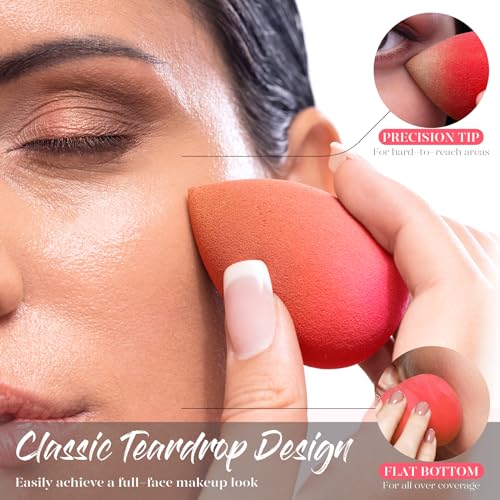 BEAKEY Makeup Sponge 5 Pcs Set & BEAKEY 12pcs Triangle Powder Puffs