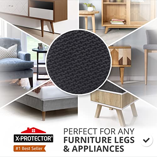 Non Slip Furniture Pads 36 pcs 1" X-Protector - Premium Furniture Grippers - Self-Adhesive Rubber Feet Furniture Feet - Ideal Non Skid Furniture Pad Floor Protectors - Keep Furniture in Place!