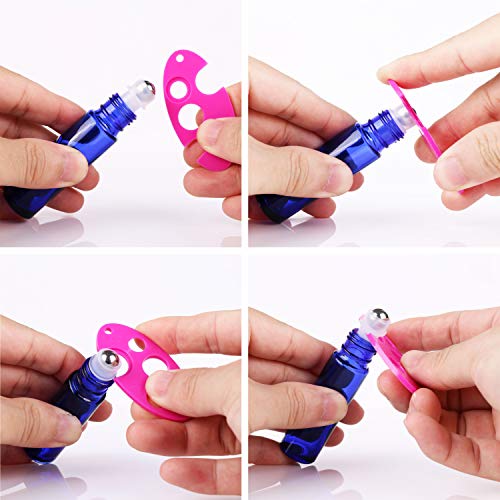10ml Cobalt Blue Essential Oil Roller Bottles - 12 Pack