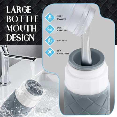 TSA Approved Travel Bottles for Toiletries - Silicone, Leak-Proof, 3oz