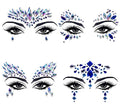 Crystal Gems Face Tattoo Stickers - 4 Pack Rhinestone Body Jewels