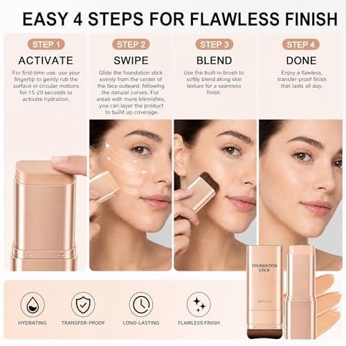 Luminous Dual-Ended Foundation Stick with Brush - Long-Wear Concealer