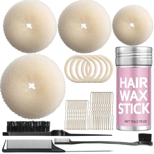 Blonde Bun Maker Kit with 4 Donut Hair Buns & Accessories