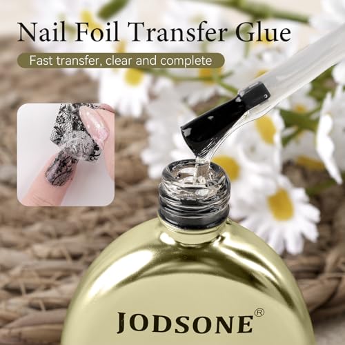 Nail Foil Transfer Kit with 16.5ml Glue & 20 Foil Rolls