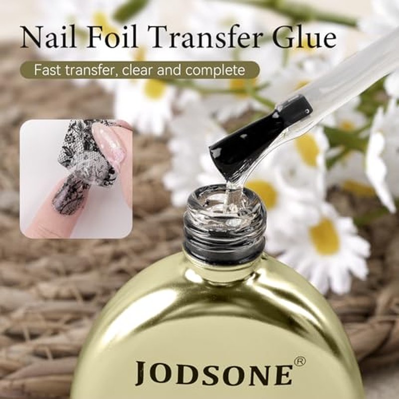 Nail Foil Transfer Kit with 16.5ml Glue & 20 Foil Rolls