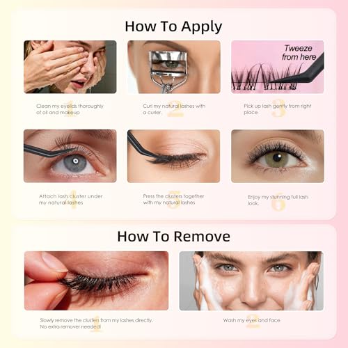 Wispy Self Adhesive Eyelash Clusters - C Curl 8-16mm