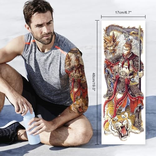 Full Arm Temporary Tattoo Sleeves - 12 Waterproof Sheets