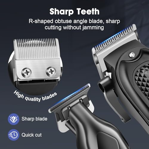HIENA PRO Cordless Hair Clippers Set for Men with Adjustable Guide Combs