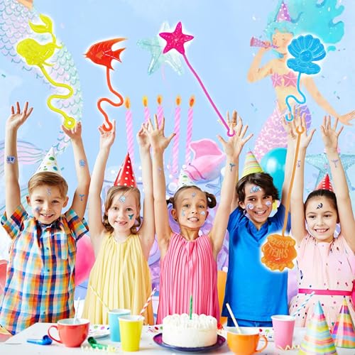 48 Pc Mermaid Party Favors - Stick Hands & Tattoos
