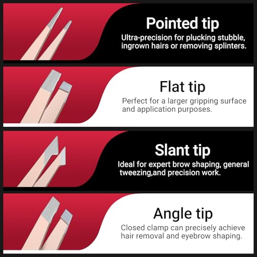 8-Piece Eyebrow Tweezers Kit | Stainless Steel Precision Set
