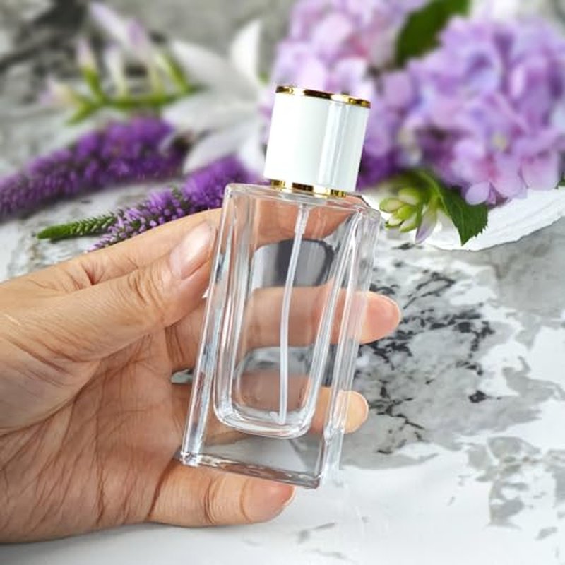 2 Pack 50ml Glass Perfume Spray Bottles with 3 Dispensers