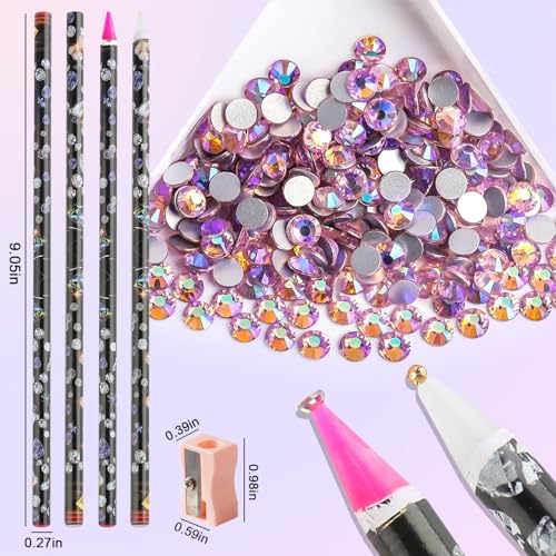 Wax Pencil for Rhinestones - 10 Piece Nail Art Set with Trays