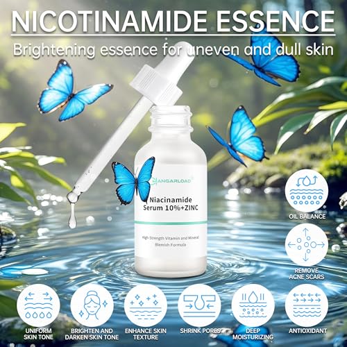Niacinamide 10%+ Zinc 1% Serum For Face, Niacinamide Serum For Face, Dermatologist, Redness Relieve-30ml 1floz, 2Pcs