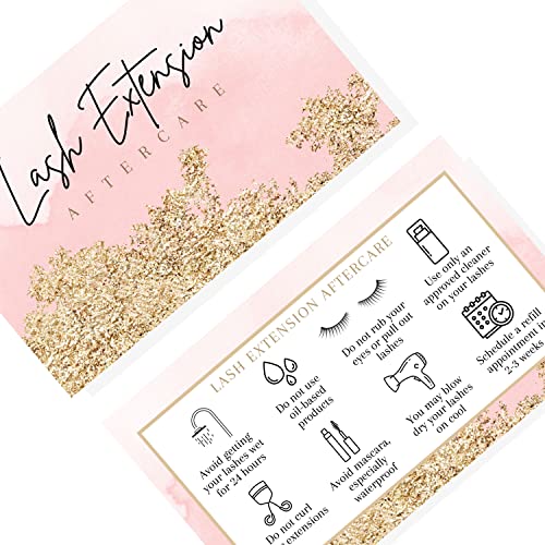 Lash Extension Aftercare Cards 50 Pack | Business Card Size