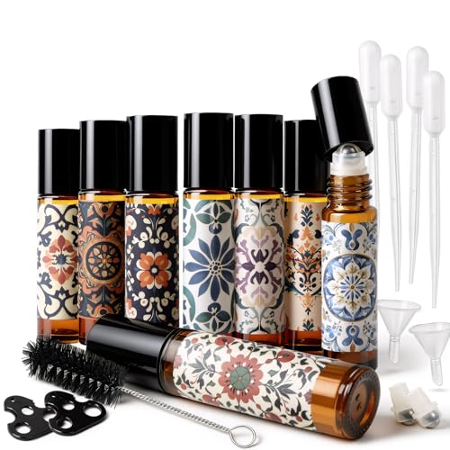 Essential Oil Roller Bottles 10ml Glass 8-Pack - Refillable
