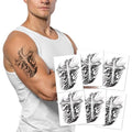 6-Sheet Gothic Cross Temporary Tattoos | Waterproof Fake Tattoos for Men