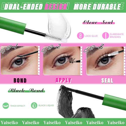 Yaiseiko 280PCS Lash Clusters Kit 12-25mm Volume Eyelash Extensions