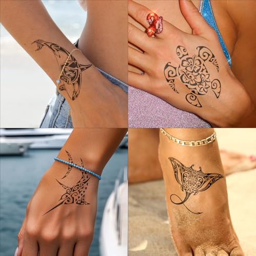 16 PCS Black Tribal Totem Temporary Tattoo Stickers