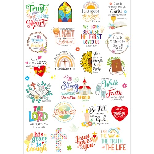 Christian Temporary Tattoo Stickers - 184 Bible Verse Designs