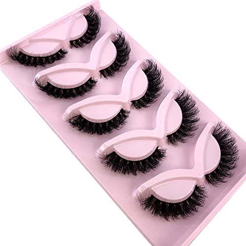 5 Pairs 3D Mink False Lashes - Fluffy Wispy Strips 8mm-22mm