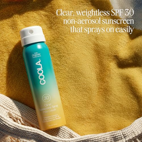 COOLA Organic Sunscreen SPF 30 Sunblock Spray, Dermatologist Tested Skin Care for Daily Protection, Vegan and Gluten Free, Pi?a Colada