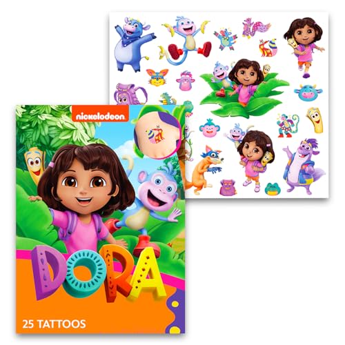 Dora the Explorer Temporary Tattoos Set ~ 75 Dora Tattoos Party Favors for Kids Girls Boys
