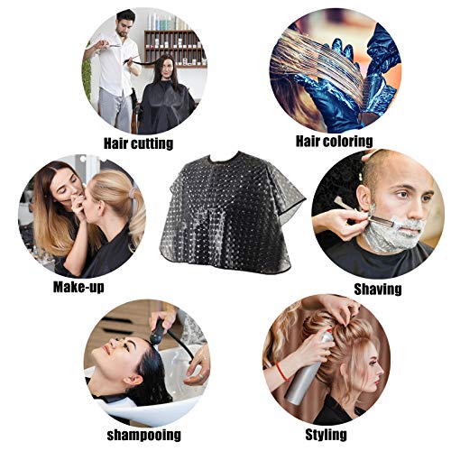 Black Waterproof Hair Dye Cape for Salon & Home Use - Hair Coloring & Styling Cover