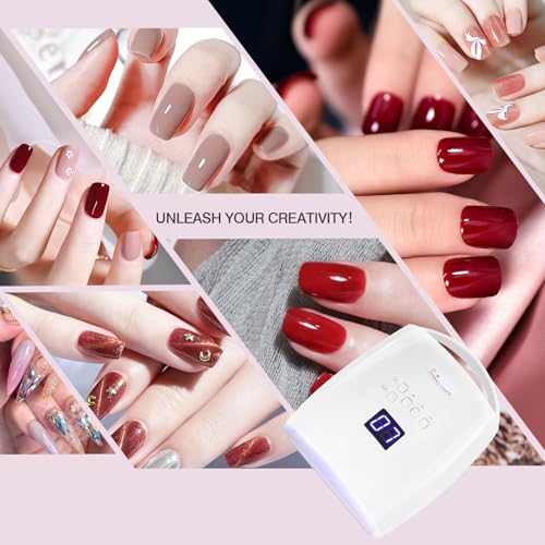 Cordless UV LED Nail Lamp, Rechargeable 66W UV Light Nail Curing Lamp for Gel Nails Acrylic Polish with Auto Sensor & 5 Timer for Home & Salon