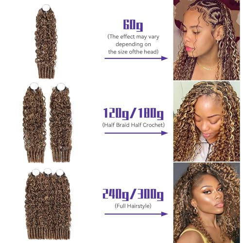 Burmese Curly Crochet Human Hair 16" - 60g Feather Extensions #4P27