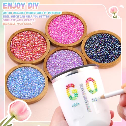 50,000 Pcs 3mm Jelly Flatback Rhinestones Bedazzling Kit with B7000 Glue