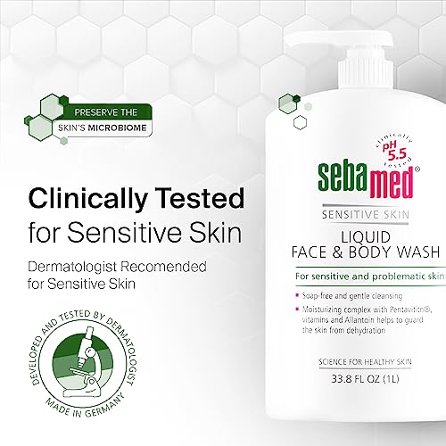 SEBAMED Liquid Face and Body Wash (1 Liter) (1L + 200mL Bundle)