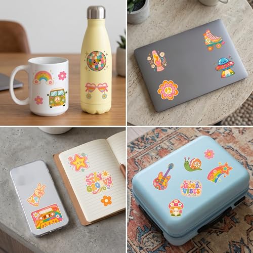 96 Pcs Groovy 70s Temporary Tattoos | Pre-Cut Kids Party Favors