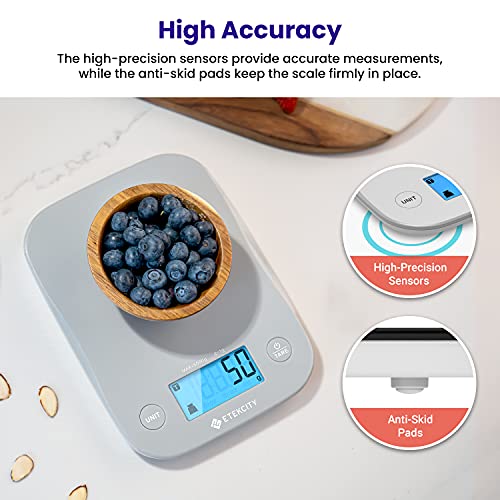 Etekcity Food Nutrition Kitchen Scale, Digital Grams and Ounces for Weight Loss, Baking, Cooking, Keto and Meal Prep, Large, 304 Stainless Steel