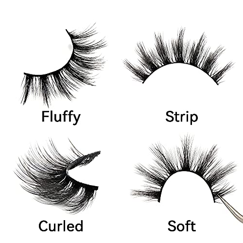 3D Faux Mink Lashes 18mm - 5 Pairs Fluffy False Eyelashes